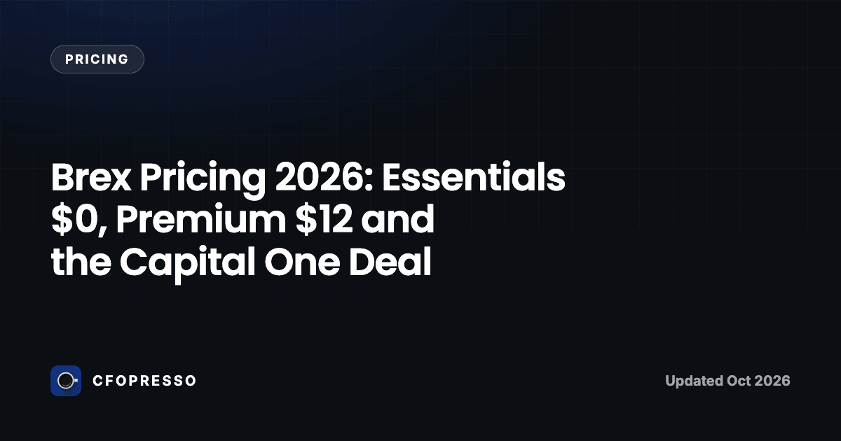 Brex Pricing 2026: Essentials $0, Premium $12 and the Capital One Deal