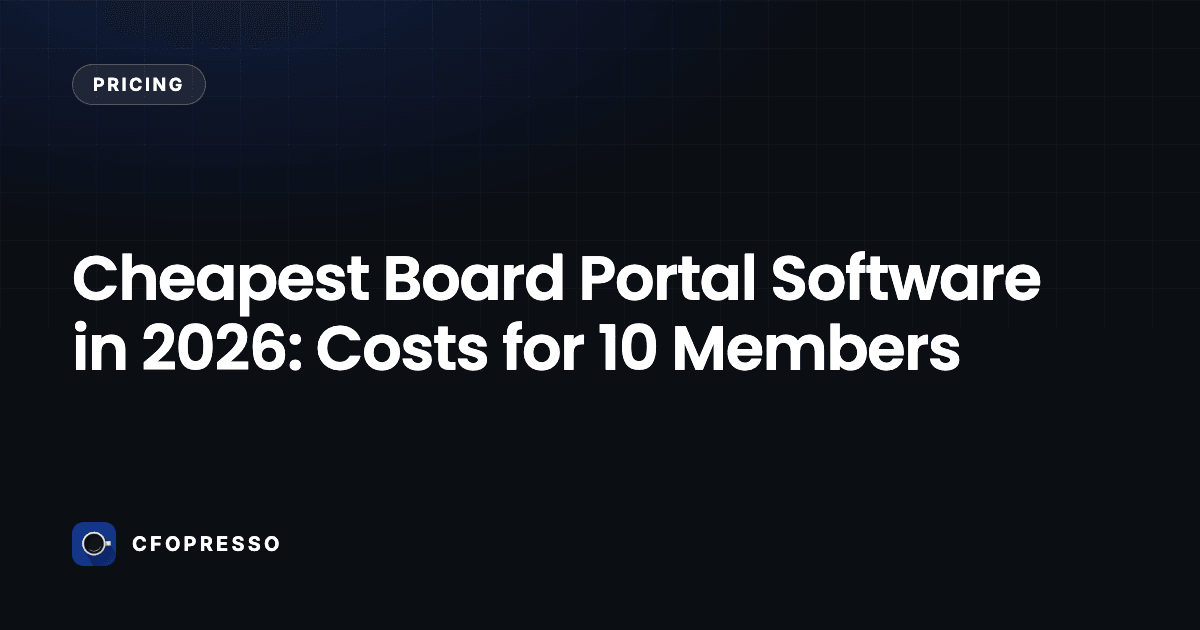 Cheapest Board Portal Software in 2026: Costs for 10 Members